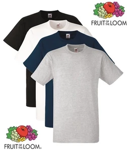 Fruit of the Loom Adults Plain Cotton Short Sleeve Heavy Tee T-Shirt No Logo - Picture 1 of 5