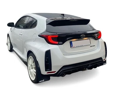 rallyflapZ | Mud Flaps to fit 2020+ Toyota GR Four Yaris Black 4mm PVC *Satin -W - Image 1 of 4