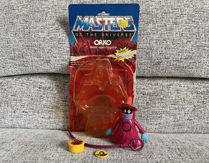 VINTAGE MASTERS OF THE UNIVERSE ORKO ACTION FIGURE WITH CARD HONG KONG 1983 MOTU