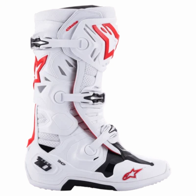 Botas Alpinestars Tech 10 Superventadas Blanco/Rojo Brillante Talla 8 Foto 1 de 4