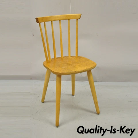 Vintage Mid Century Modern Spindle Back Birch Maple Side Chairs (Single) Cover