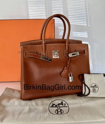 Hermès Birkin 30 Herrajes de paladio de cuero fauve liso/natural Foto 1 de 4