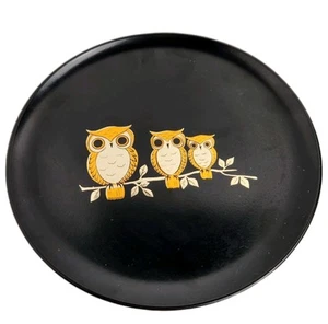 Vintage Otagiri 3 Owls Owl Family Sitting On A Branch Small Plate 7 3/8" Japan - Picture 1 of 6