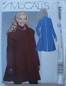 McCalls 5986 Lined Coats Misses 8-16 Sewing Pattern - Picture 1 of 2