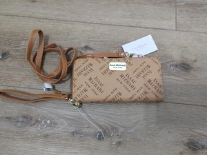 Isaac MIZRAHI NEW YORK Brown Wristlet Zip Close - Picture 1 of 3