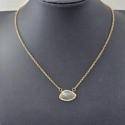 Collar Marcia Moran Vencia Labradorita 17" Chapado en Oro Foto 1 de 4