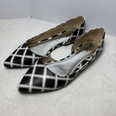 Brash Slip-On Flat Shoes Women's Sz 8 White Black Half Cut Pointed-Toe Comfort - Image 1 of 4