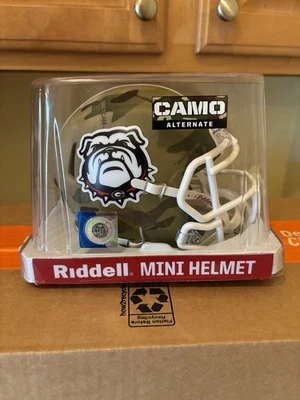 Georgia Bulldogs Custom Camo Mini Football Helmet Riddell Speed Dawg In Box - Image 1 of 4