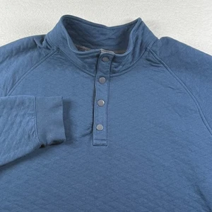 Goodfellow & Co Sweatshirt Mens 2XL Blue Cotton Quilted 1/4 Snap Raglan Sleeve - Picture 1 of 7