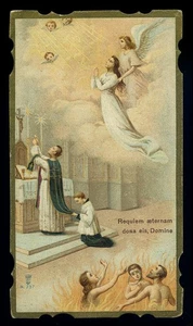 heilige Chrom-Heilige Karte S.LEGA Nr. 237 WAHLMESSE SEELEN DES FEGEFEUERS - Bild 1 von 1