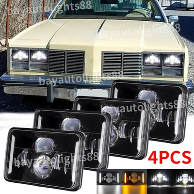 Faros LED HI-LO Combo Beam 4x6" 4 piezas Fit Ol-dsmobile Delta 88 1977-1986 DOT Foto 1 de 4
