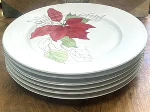 POINSETTIA Juego de 6 Platos de Cena 10.5" Bloque Spal Portugal Goertzen Navidad - Imagen 1 de 9