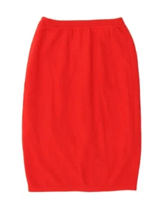 BENETTON Womens Pencil Skirt IT 44 Medium W28 Red Wool MR04 - Picture 1 of 4