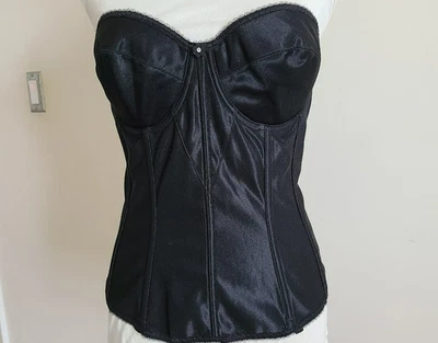 Corsé Bustier Dominique Juliet 8950 sin tirantes 38C negro satinado gótico Foto 1 de 4
