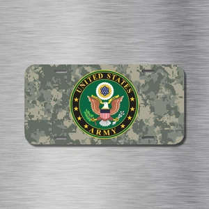 NUEVO Ejército Militar Camuflaje EE. UU. Aluminio Placa Coche SUV Camión - Imagen 1 de 2