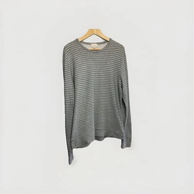 Club Monaco Mens Large Striped Cotton Long Sleeve T Shirt 100% Cotton - Image 1 of 4