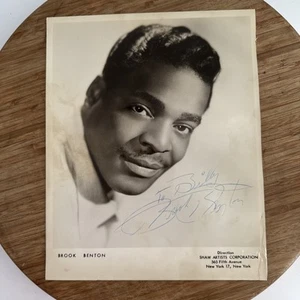 Brook Benton 8x10 autografiado real firmado publicidad de prensa foto promocional - Imagen 1 de 7