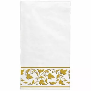 White Gold Trim Premium Quality 24 ct Guest Napkins Paper - Picture 1 of 1
