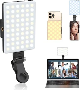 Selfie Light, Lumière Téléphone avec Clip Avant & Arrière, 60 LED Lumière Portable .. - Photo 1 sur 7
