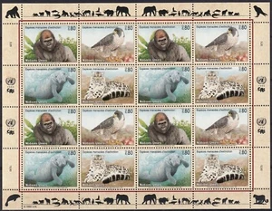 Mini hoja de fauna vida silvestre Yvert #243/46 de las Naciones Unidas Ginebra 1993 sin montar o nunca montada en muy buen estado - Imagen 1 de 1