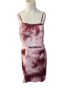 SHEIN Pink Abstract Tie-Dye PINK Bodycon Spaghetti Strap Dress SIZE XL - Picture 1 of 16