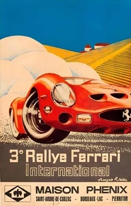 3rd annual Rallye Ferrari International 1960 automobile racing print - Picture 1 of 1