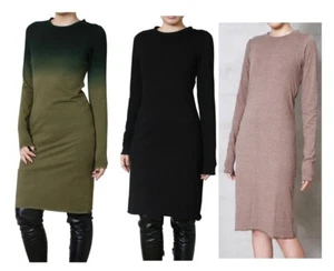 RTBU Cotton Punk Long Sleeve Dye One Piece Tunic Casual Ombre Pajama Style Dress - Picture 1 of 2