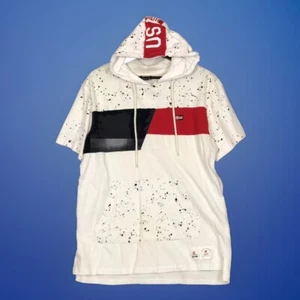 Southpole Junior Hoodie Boys XL S/Sleeve USA Red White Blue Pullover Splatter - Picture 1 of 9