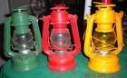 Lot of 3 Vintage Winged Wheel No. 350 Lanterns Made in Japan Yellow Green & Red