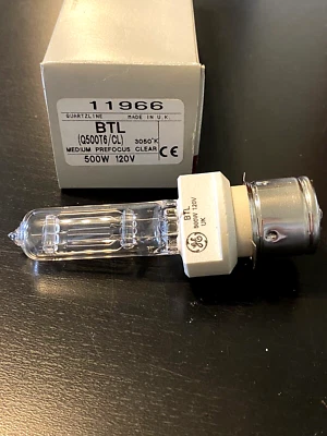 Lámpara halógena genuina GE BTL 500w 120v Q500T6/CL escenario y estudio nueva en caja Foto 1 de 3
