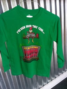 Jungen Weihnachtselfe Videospiel Langarmshirt Größe 6/7 - Bild 1 von 1