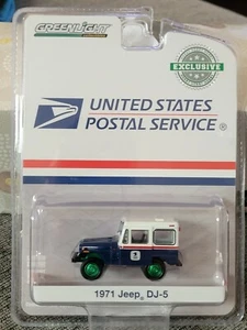 1971 USPS Jeep DJ-5 USPS "Chase" Carded Die Cast Limited Edition, Greenlight - Picture 1 of 4