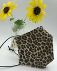 Leopard Adult Cloth Face Covering Mask 100% Cotton Filter Pocket Nose Wire LEOP2