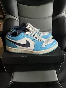 Size 8 - Jordan 1 Low UNC 2021 Black/University Blue/White - Picture 1 of 5
