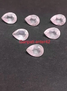 Natural Rose Quartz Faceted Pear Cut 12x8 MM Calibrated Size Loose Gemstone E - Picture 1 of 7