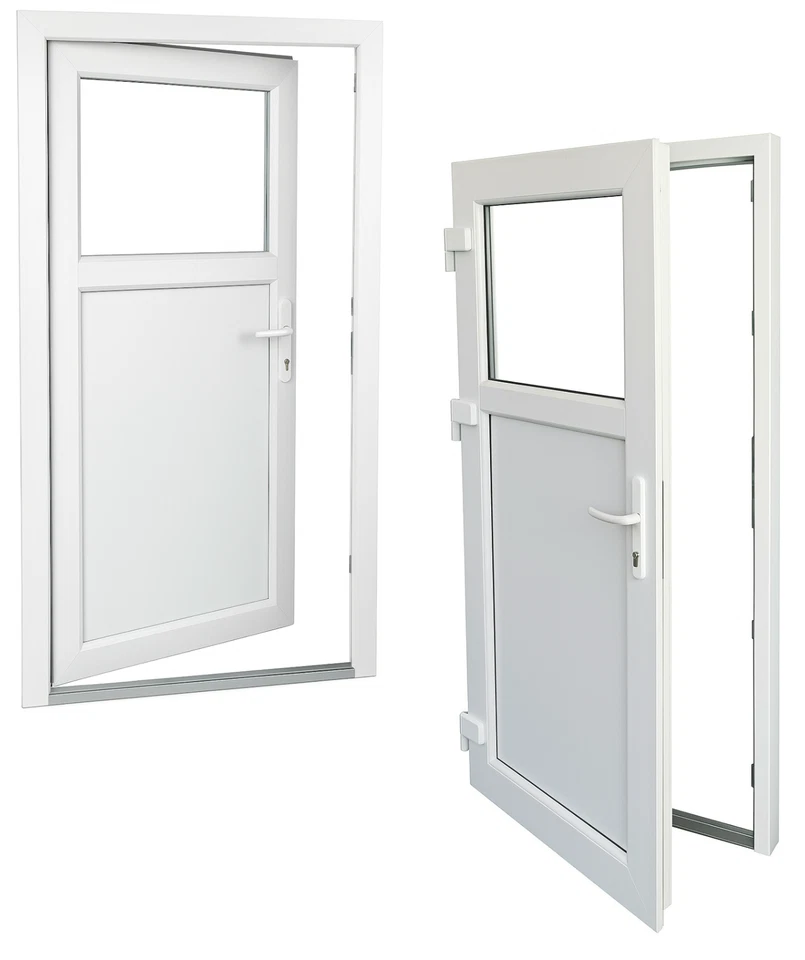 Nebeneingangstür Nebentür Kunststoff weiß innen außen öffnend für Keller Garage - Bild 1 von 4