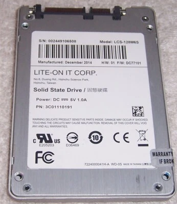 LITE-ON IT CORP. LCS-128M6S 2.5" 128GB Solid State Hard Drive - Image 1 of 3