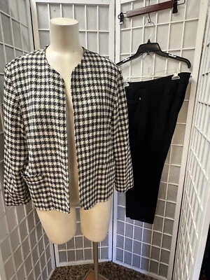 Willow Ridge/Anne Klein, mujer, pantalón suite Caprice, talla XL, chaqueta a cuadros, hecho en EE. UU.! Foto 1 de 4