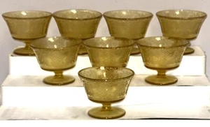 8 Federal NORMANDIE AMBER FOOTED SHERBETS - Picture 1 of 1