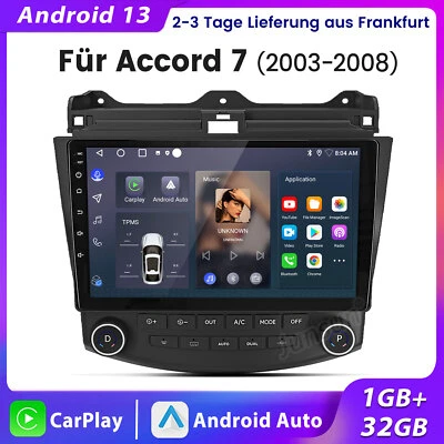 Für Honda Accord 7 VII 2003-2007 Android 13 Autoradio GPS NAVI DAB+ Carplay 32GB - Bild 1 von 4