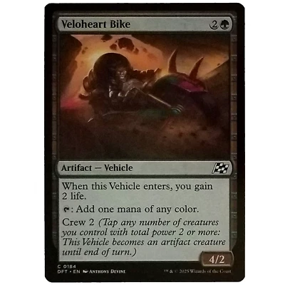 x1 Foil Veloheart Bike MTG DFT M/NM Common Green Artifact Vehicle Atherdrift TCG - Image 1 of 3