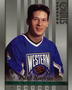 Paul Kariya - Anaheim - Portraits (Hockey Card) 1997-98 Donruss Studio # 4 MT