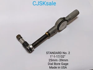 STANDARD No. 2 1"-1-17/32" 26mm-39mm Dial Bore Gage Made In USA (USED). - Picture 1 of 14