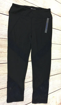 MUJER Talla S PANTALONES DEPORTIVOS FORRADOS AZULES CASCADA ELÁSTICOS NEGROS, INSERCIÓN DE MALLA PARA PIERNAS Foto 1 de 4