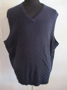 NEU MIT ETIKETT ROUNDTREE & YORKE 3XB MARINEBLAU MELIERT BIG MAN V-AUSSCHNITT BAUMWOLLE PULLOVER WESTE - Bild 1 von 10