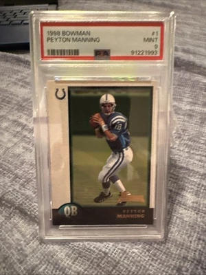 1998 Bowman Peyton Manning No1 (RC) P SA 9 как новая - Изображение 1 из 2