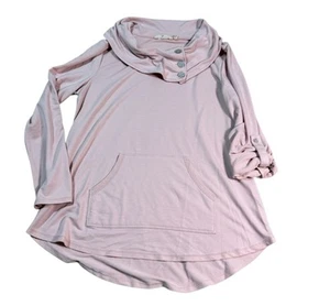 Pullover Soft Surroundings Kassidy 2AU96 cuello capucha, rosa, talla grande manga ajustable - Imagen 1 de 10