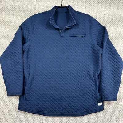 Pullover Travis Mathew Transatlántico Para Hombres XL Azul Total Eclipse Acolchado 1/4 Cremallera Foto 1 de 4