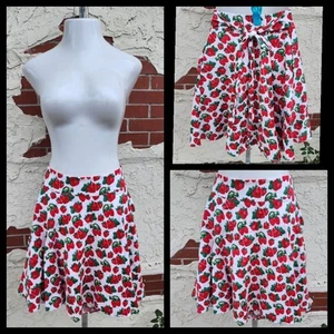 2XL ( 16 / 18 ) Belle Poque retro pinup rockabilly flare strawberry skirt - Picture 1 of 17