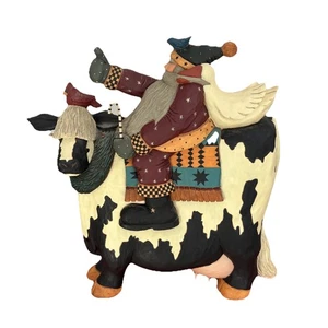 Vintage Williraye Studio Moory Christmas Santa Riding Cow WW2286 Figur - Bild 1 von 8